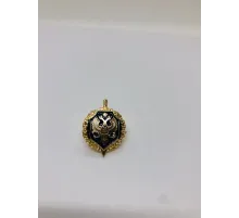 Эмблема петличная ФСБ, металл. золотой с эмалью