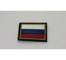 Шеврон пласт флаг РФ (40*60 мм) черный фон